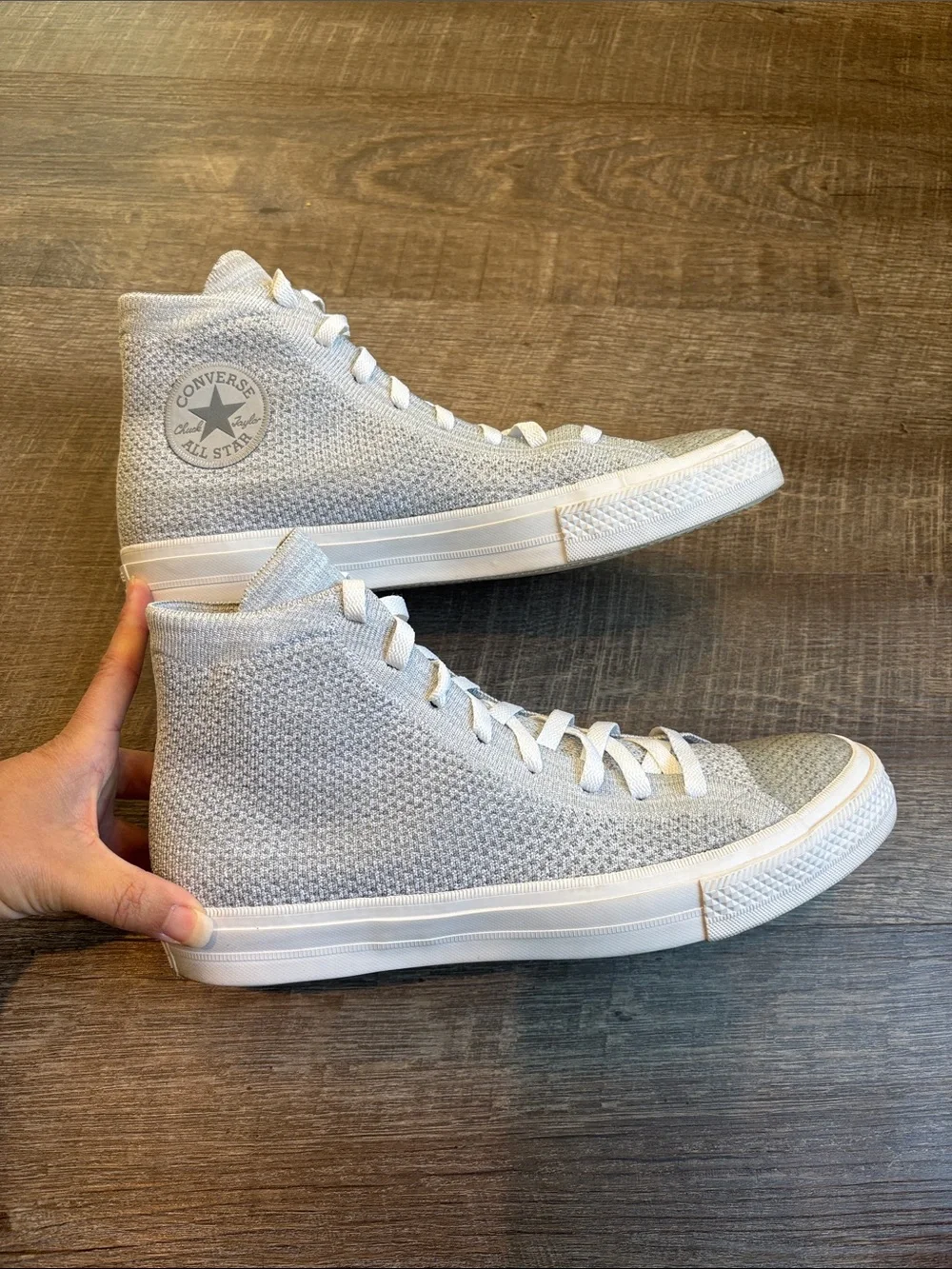 Converse Chuck Taylor All Star Flyknit High Top Sneakers Men’s 9/Women’s 11 Gray - Picture 5 of 10